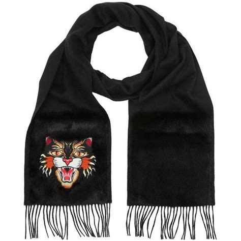 gucci striped wool scarf with angry cat|Designer Winter Scarves for Women: Wool Scarves .